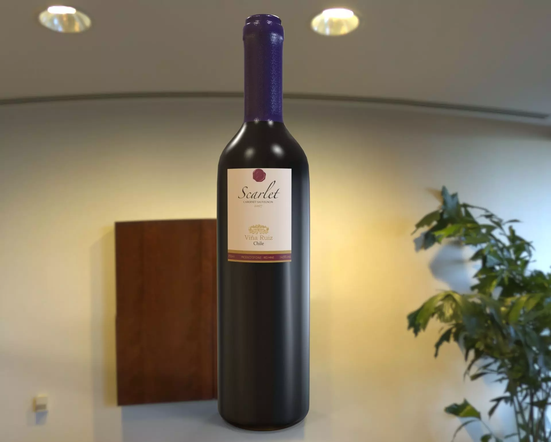 Wine design in blender 3D model