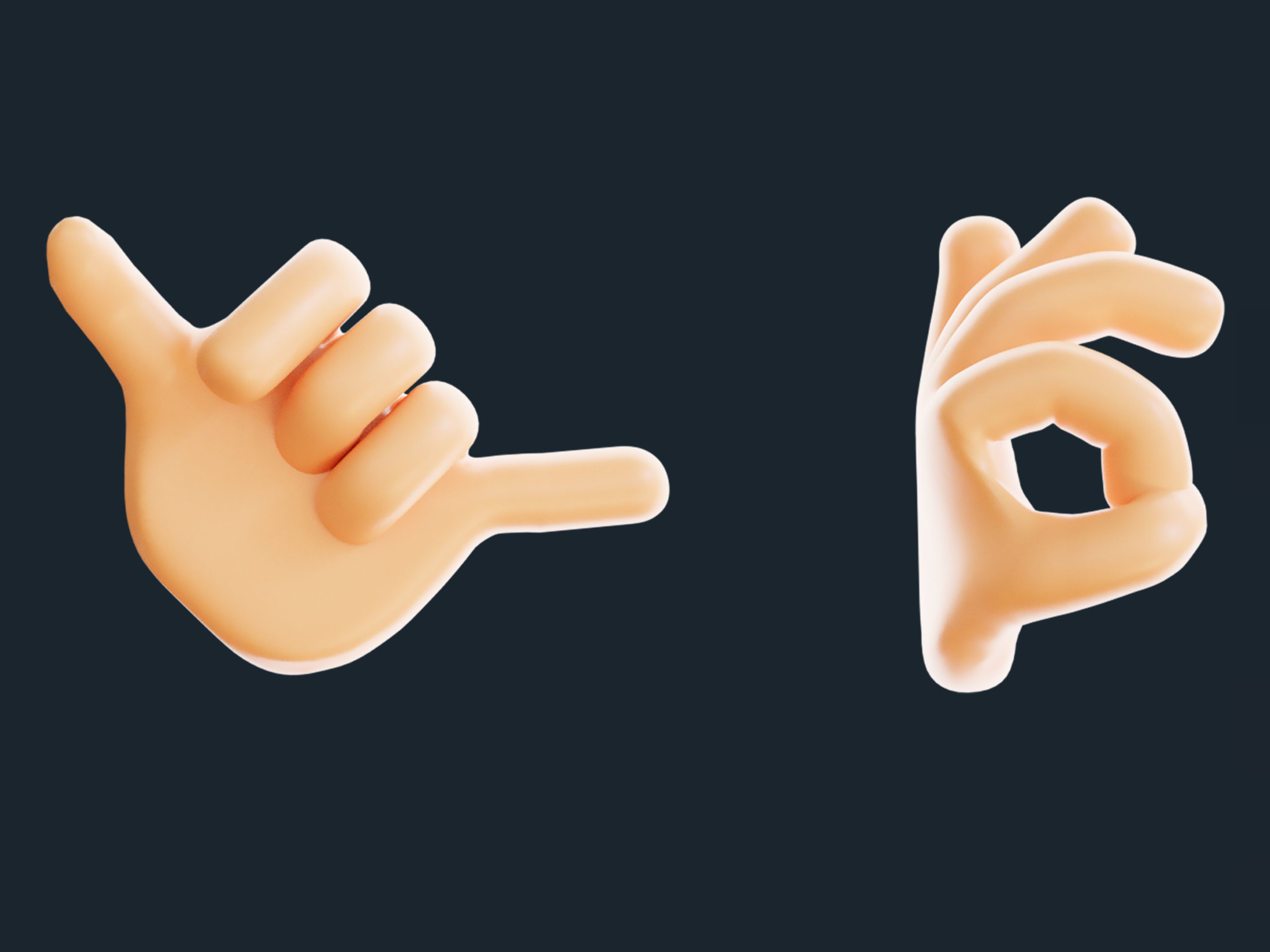 20  Rigged and Animated 3D Hand Emojis Low-poly 3D model_7