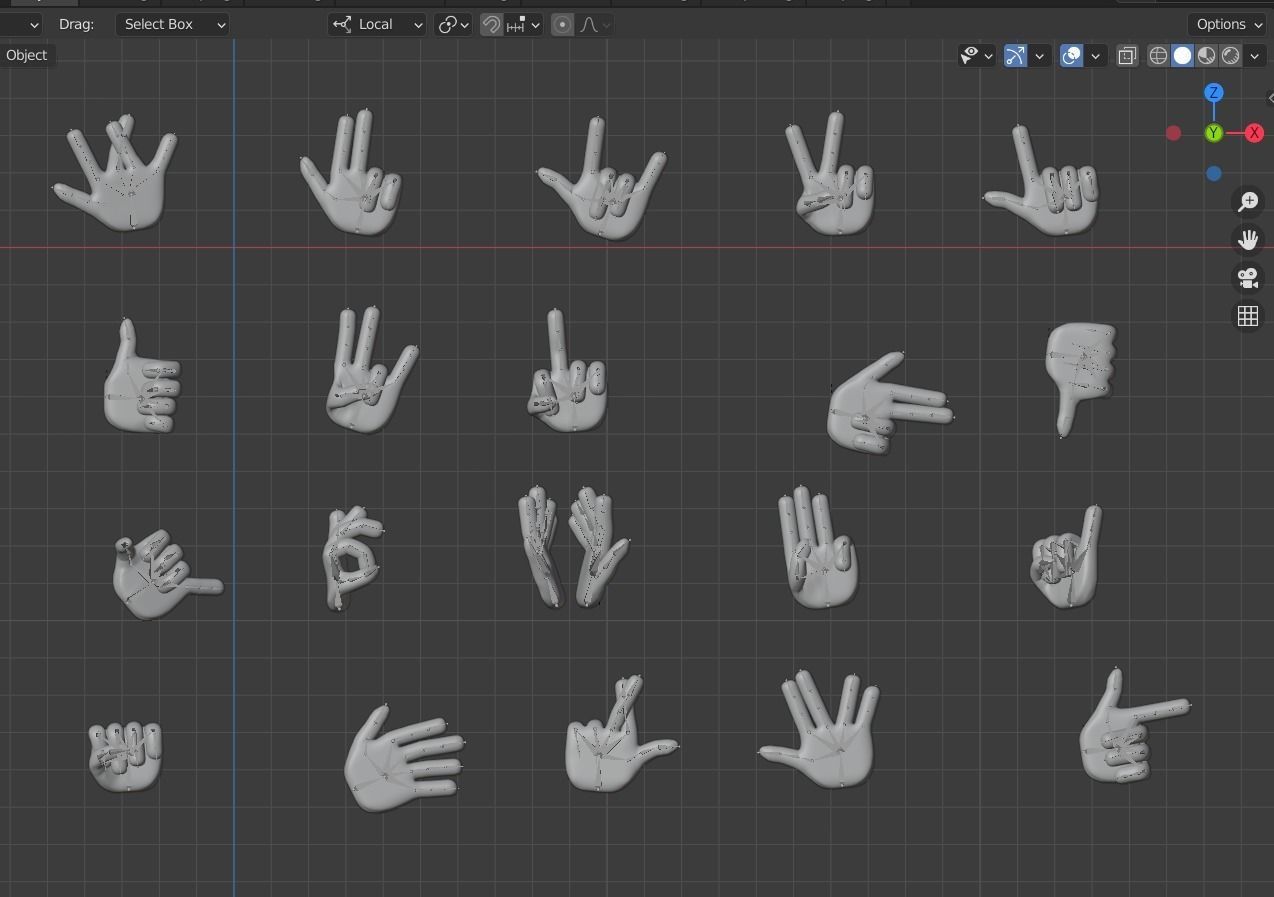 20  Rigged and Animated 3D Hand Emojis Low-poly 3D model_10