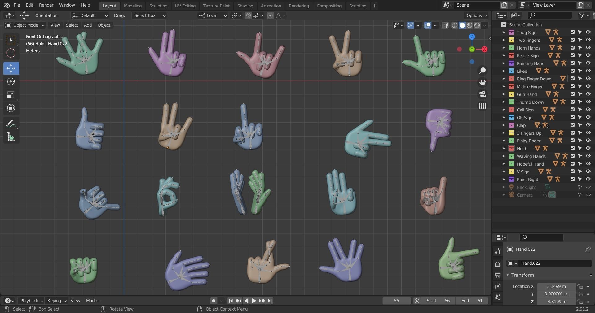 20  Rigged and Animated 3D Hand Emojis Low-poly 3D model_9