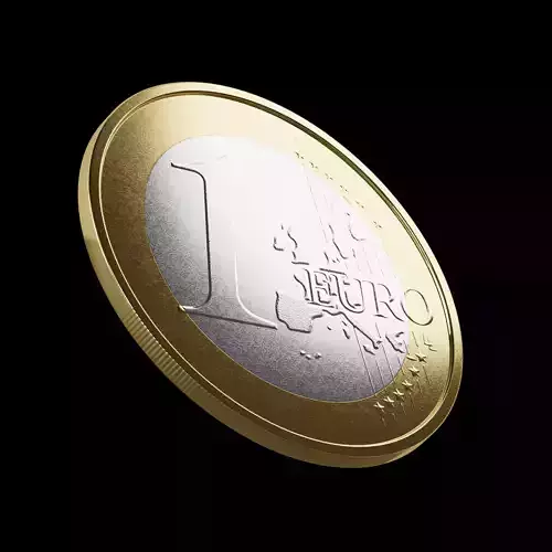 Free One Euro coin Hight Model-PBR textures
