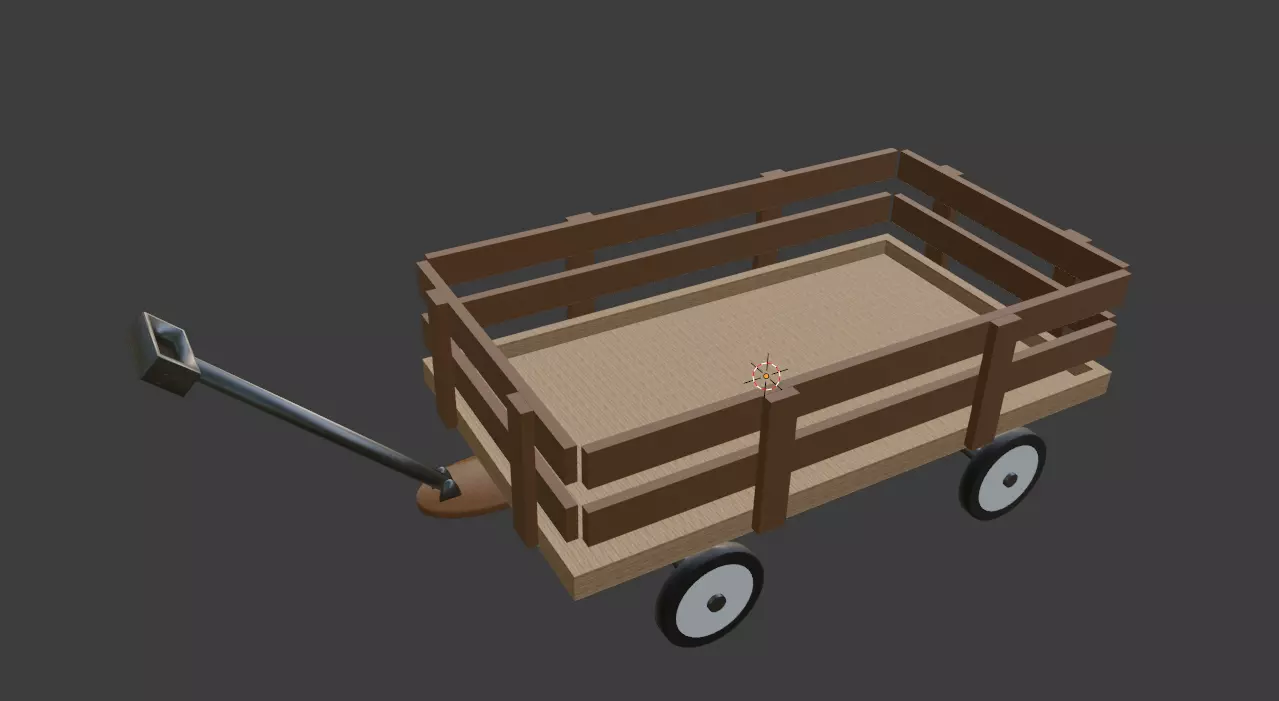 Wagon wooden Free 3D model