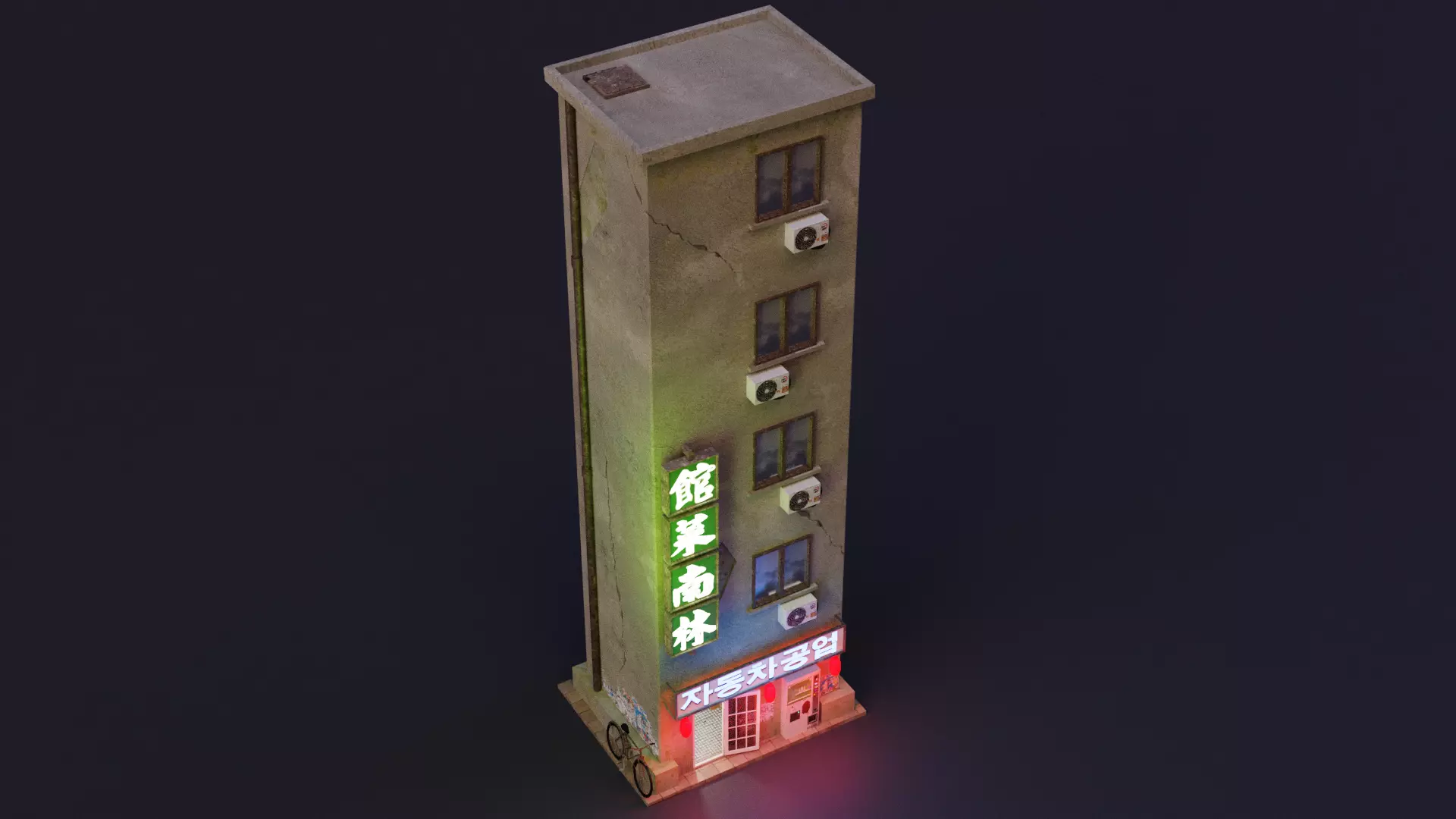 Cyberpunk Building 3 Low-poly 3D model_0