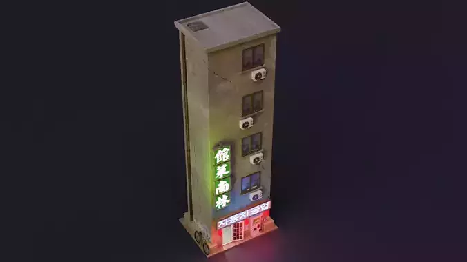 Cyberpunk Building 3 Low-poly 3D model