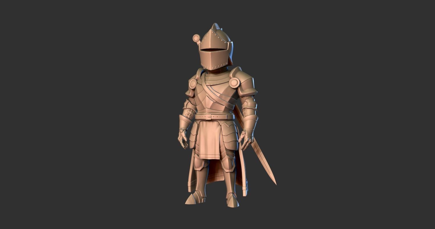 Fantacy Knight Miniature 2 -Mini Troop -3D print model Free 3D print model_6