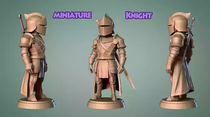 Fantacy Knight Miniature 2 -Mini Troop -3D print model Free 3D print model