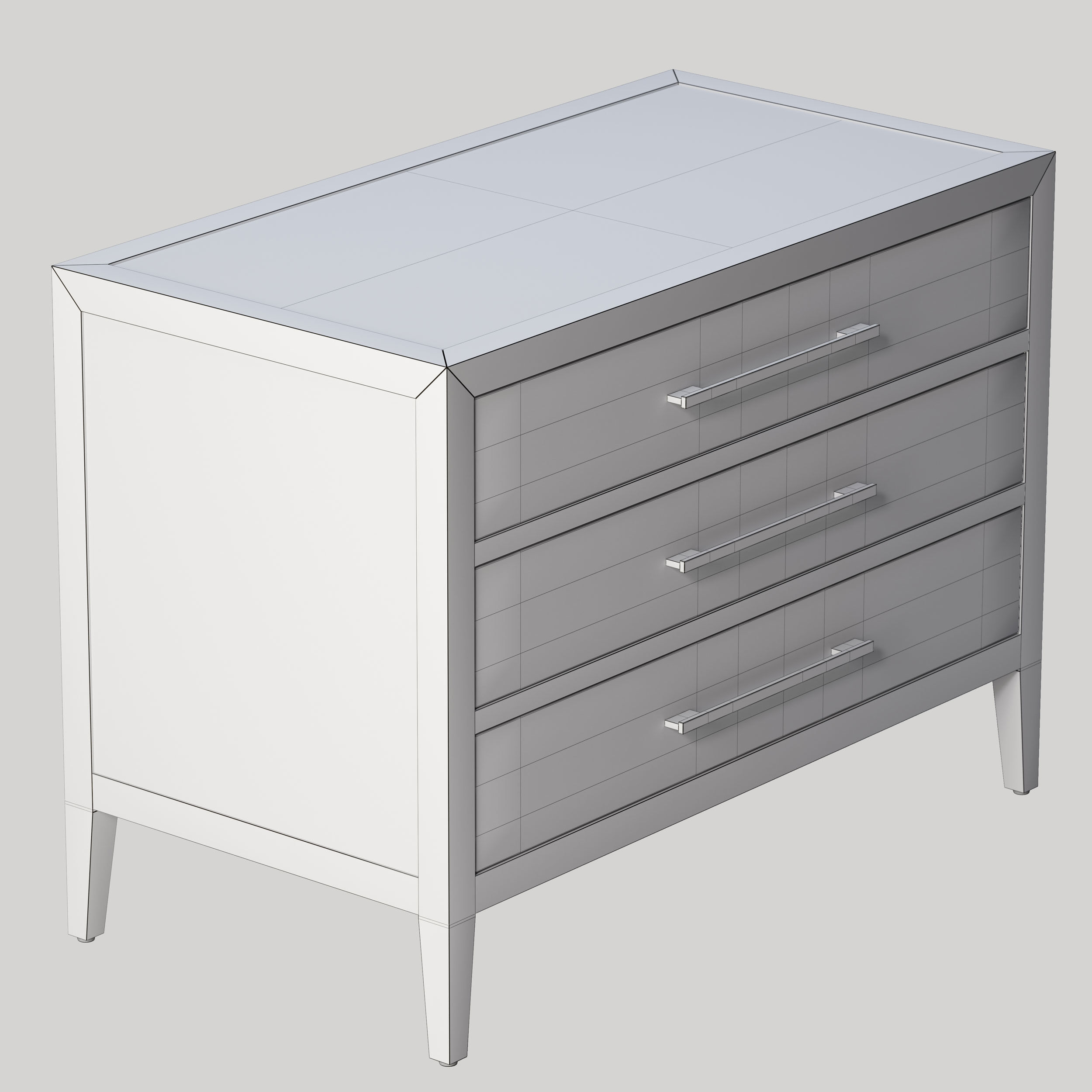 RH FRENCH CONTEMPORARY CLOSED NIGHTSTAND 3D model CGTrader