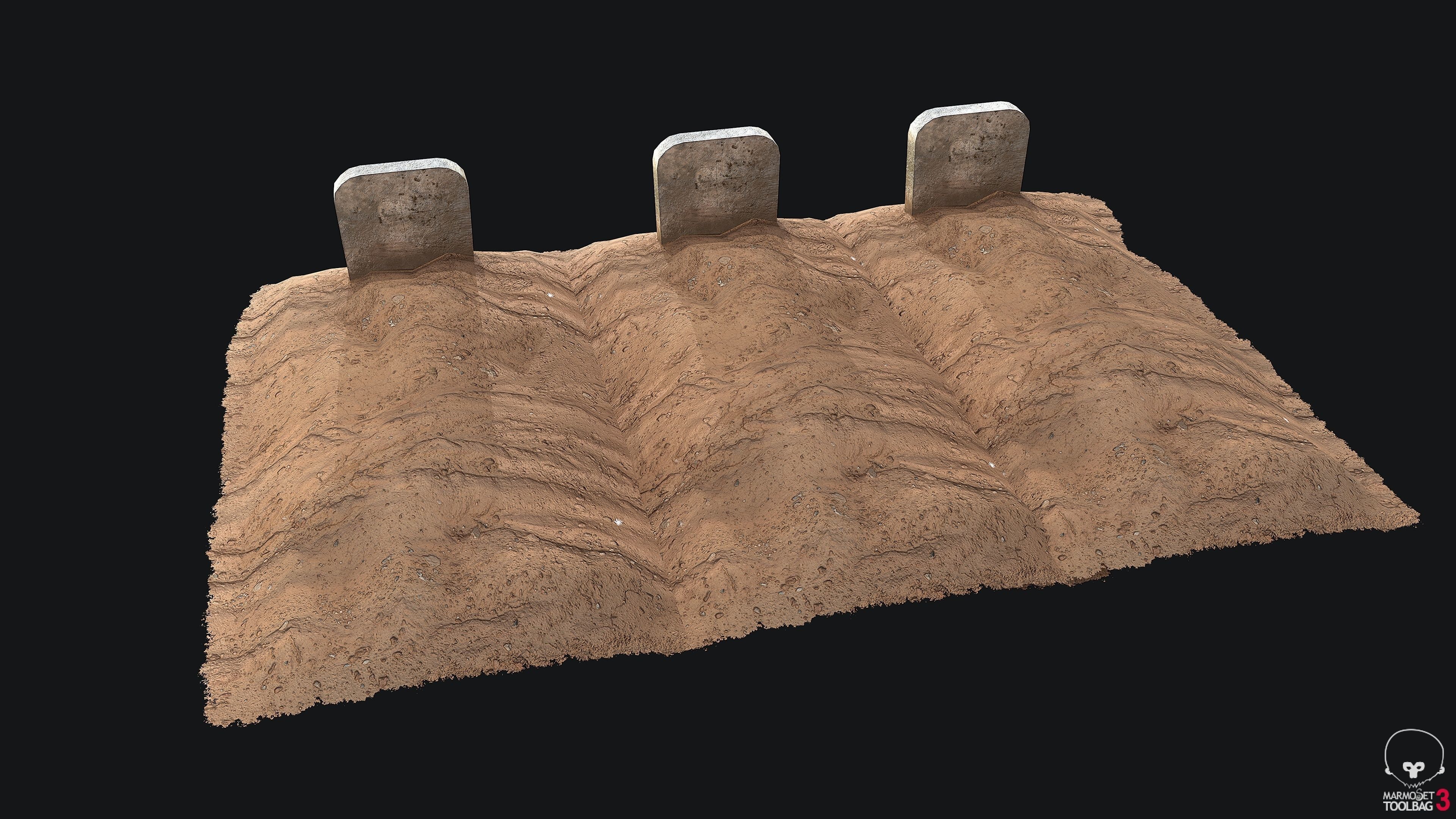 Grave - PBR Game-ready piece of dirt Low-poly 3D model_2