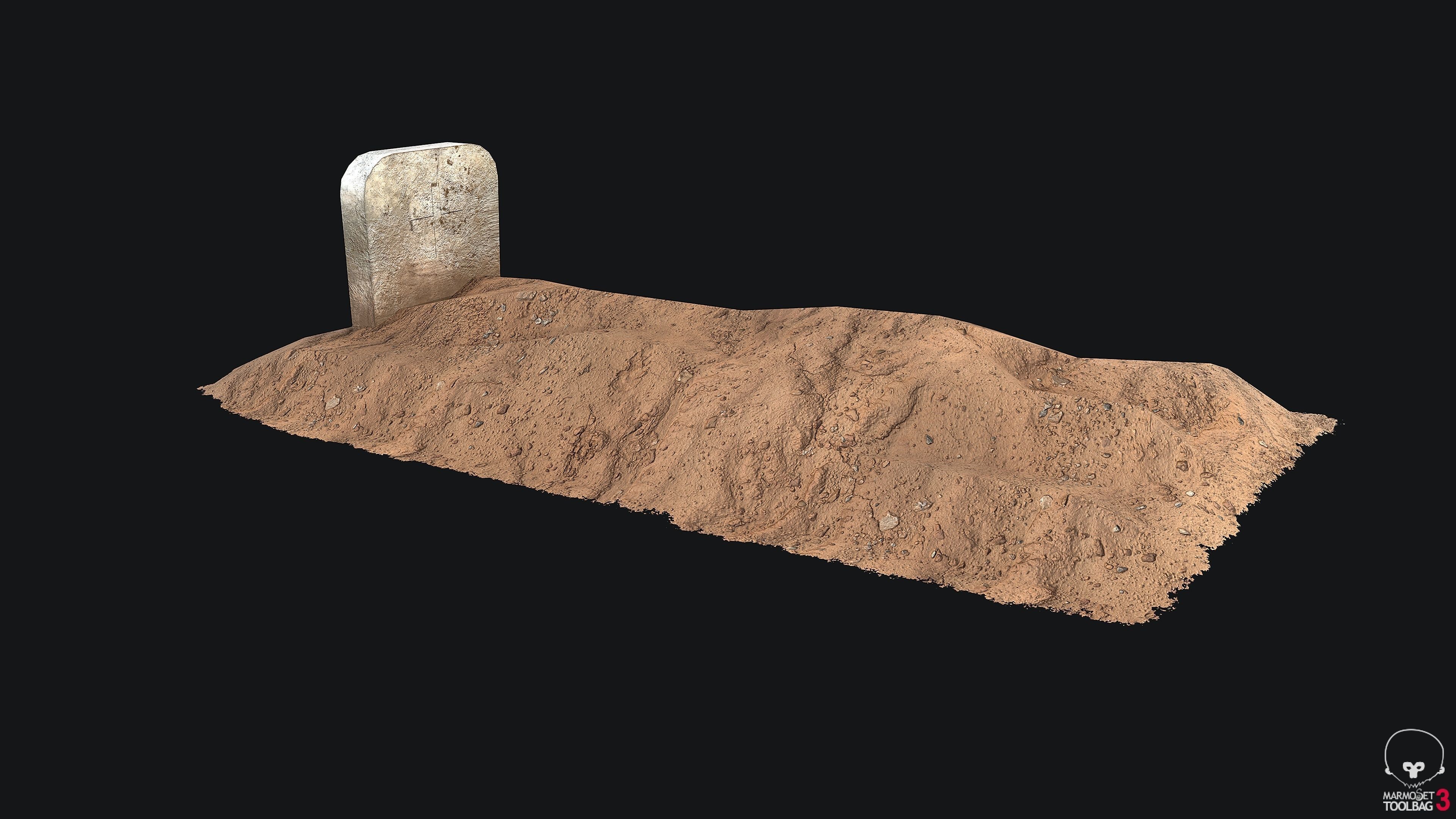 Grave - PBR Game-ready piece of dirt Low-poly 3D model_3