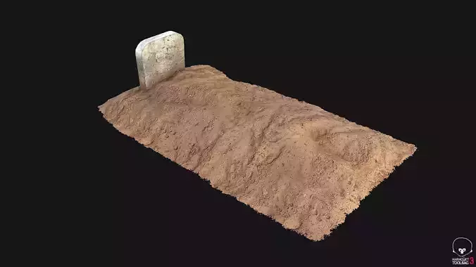 Grave - PBR Game-ready piece of dirt Low-poly 3D model