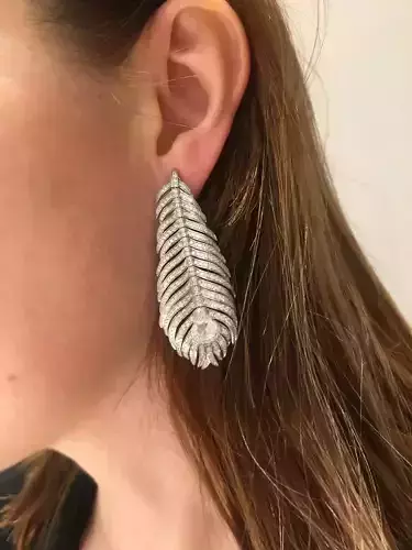 Exclusive Fashion Earrings with diamonds 3D print model