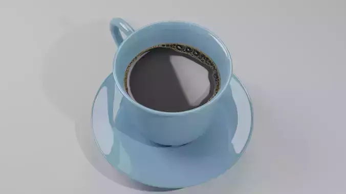 coffee cup blue color ceramic 3d model
