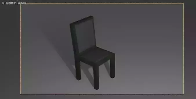 chair 3d model green black beautiful simple