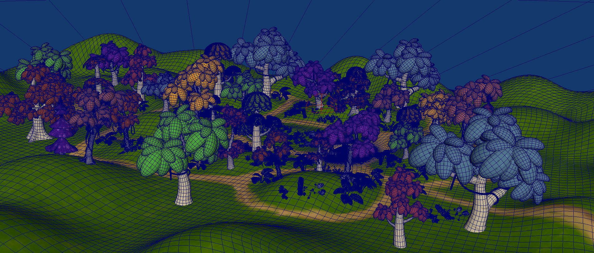 Forest cartoon Low-poly 3D model_2