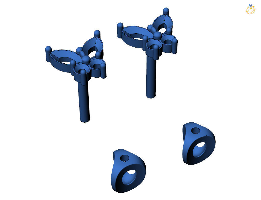 Butterfly Stud Earrings 3D print model_26