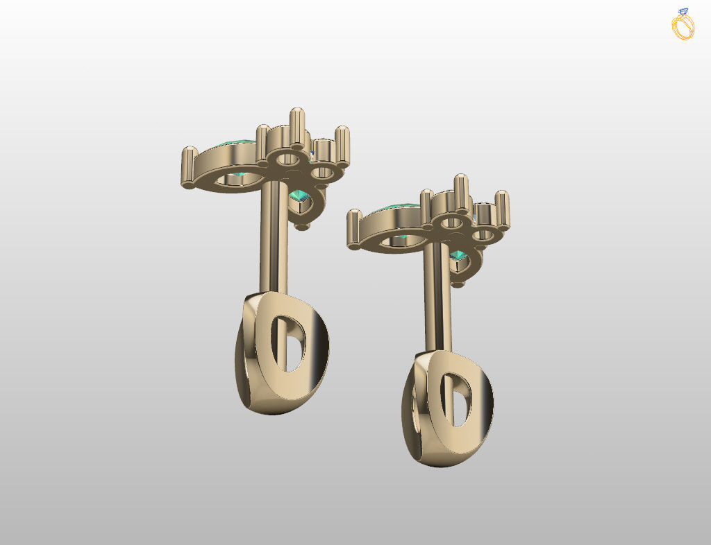 Butterfly Stud Earrings 3D print model_22