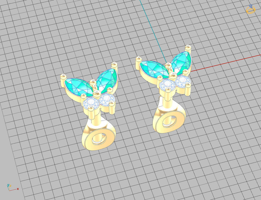 Butterfly Stud Earrings 3D print model_19