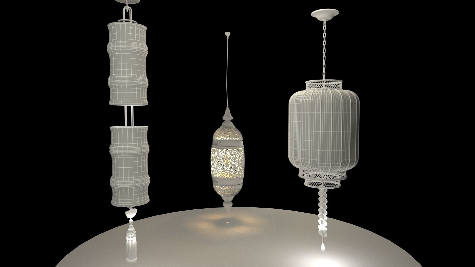 Chinese Red Lantern 3D model_6