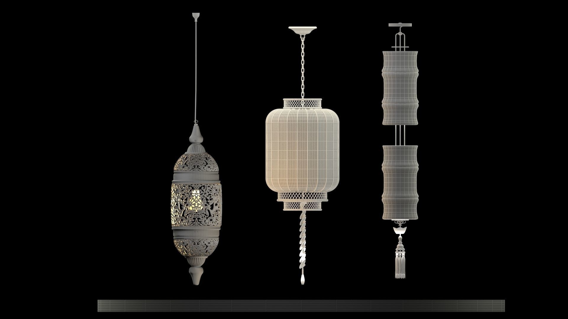 Chinese Red Lantern 3D model_5