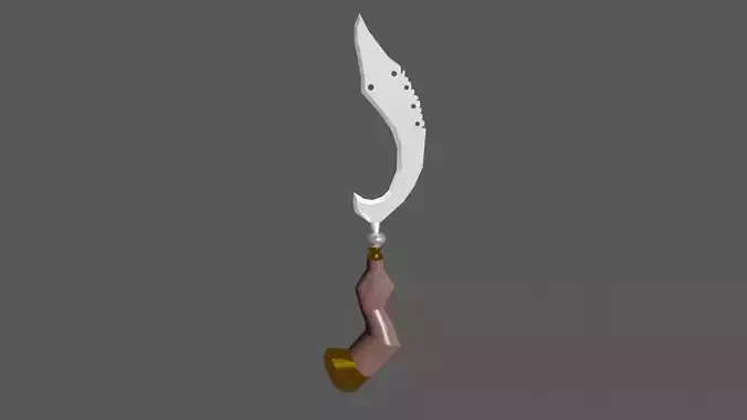 Kujang low poly sword hanging Free low-poly 3D model