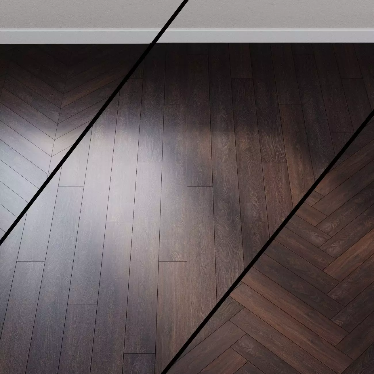 Laminate Ter Hurne Classic Line Oak Dark Brown 1343 3D model