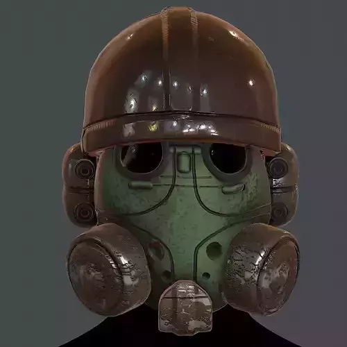 Gas mask helmet 3d model scifi Low-poly 