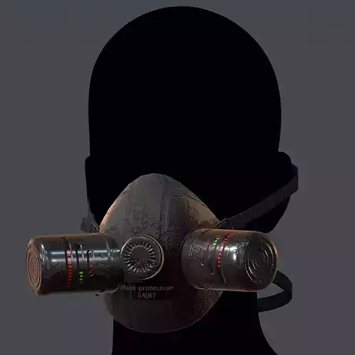 Gas mask helmet 3d model scifi Low-poly 