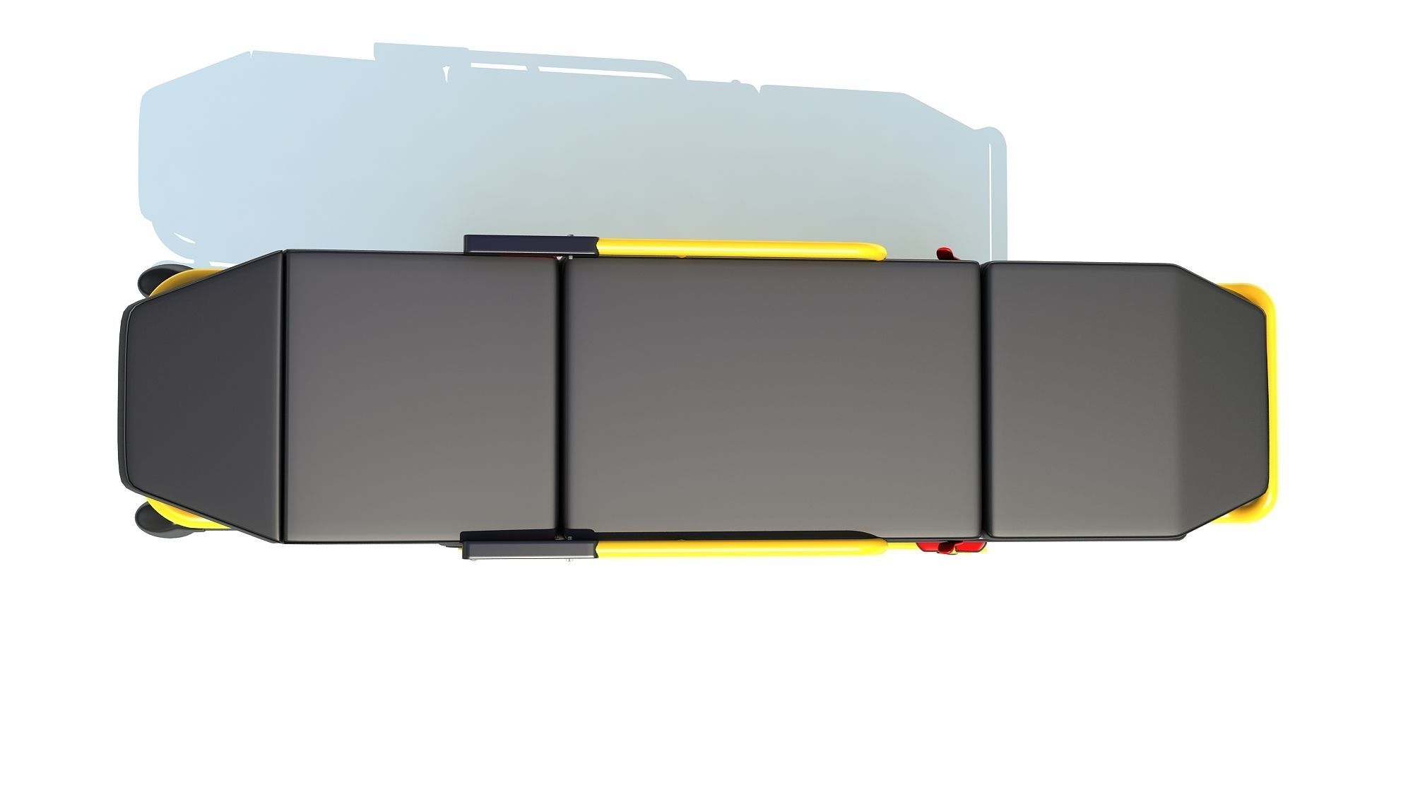 Ambulance Unfolded Gurney Stretcher 3D model_11