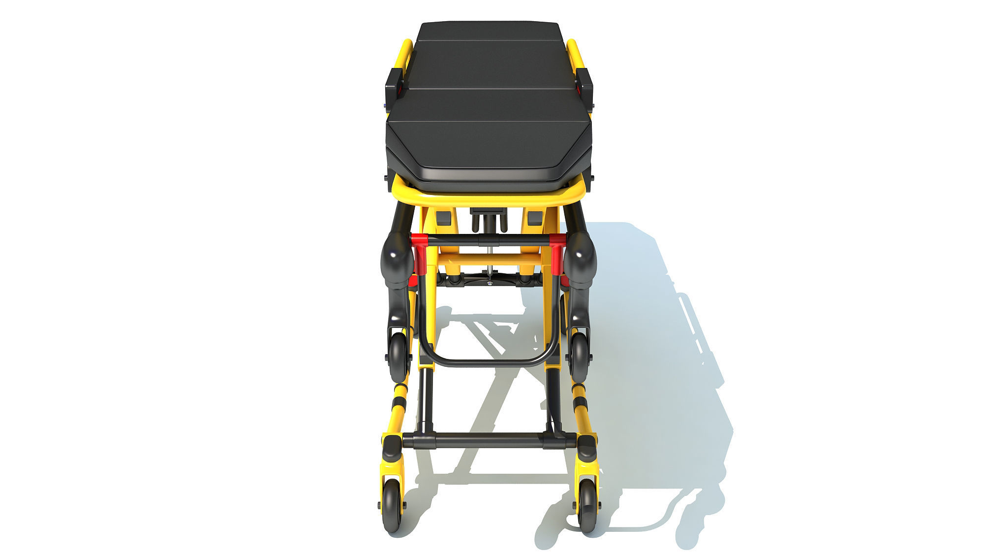 Ambulance Unfolded Gurney Stretcher 3D model_9