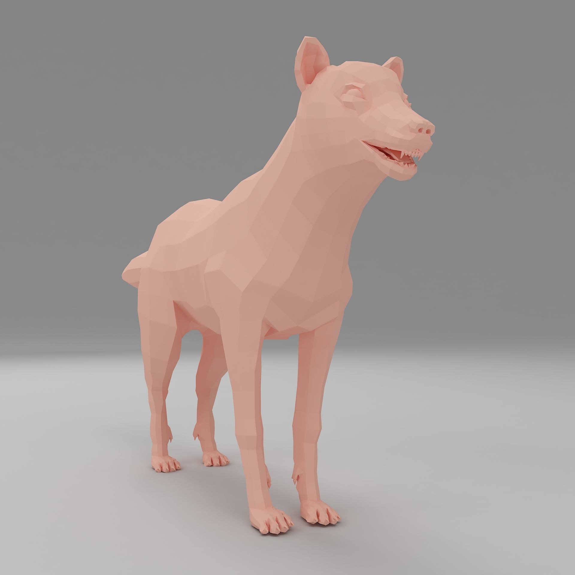 wolf base mesh Low-poly 3D model_5