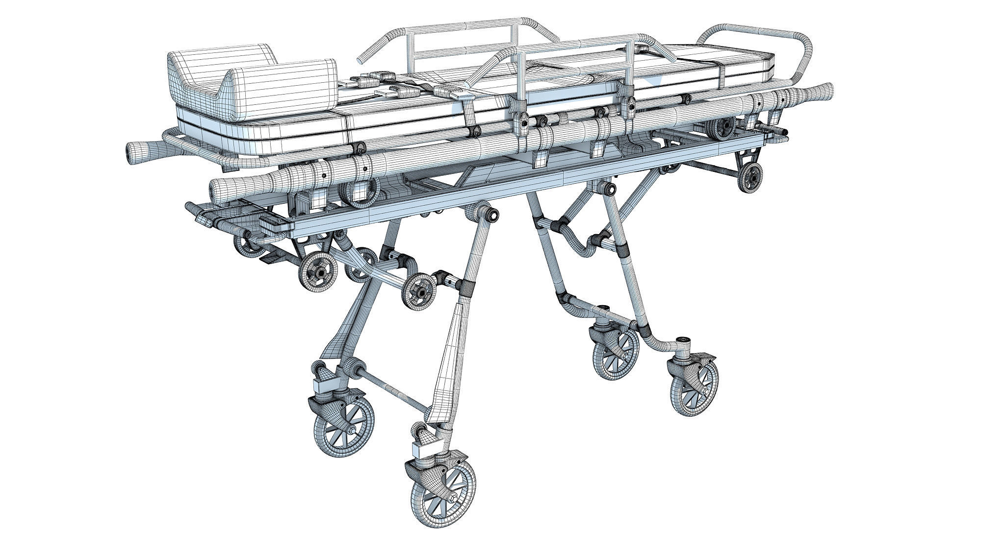 Ambulance Bed 3D model_16