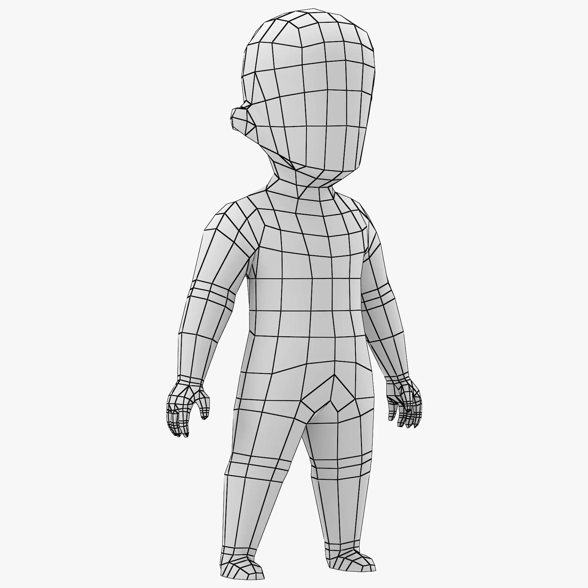boy base mesh Low-poly 3D model
