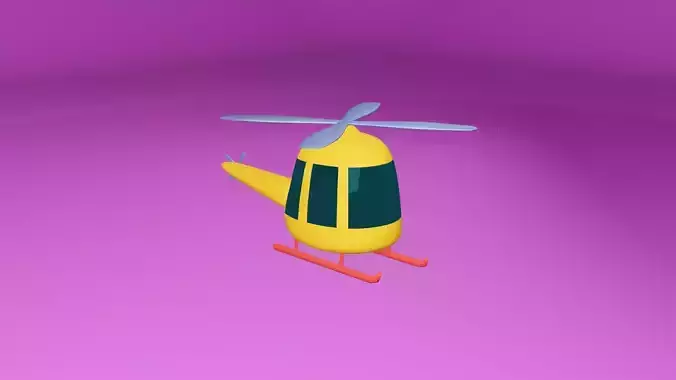 cartoon helicopter  3D model