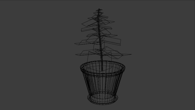 Pot And Plant Free low-poly 3D model_11