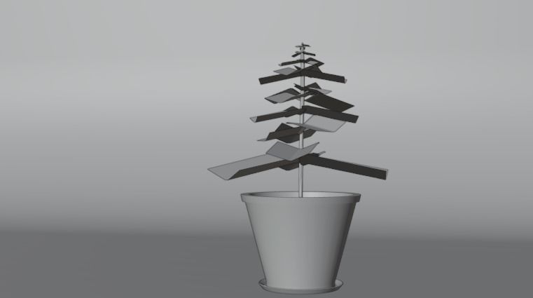 Pot And Plant Free low-poly 3D model_7