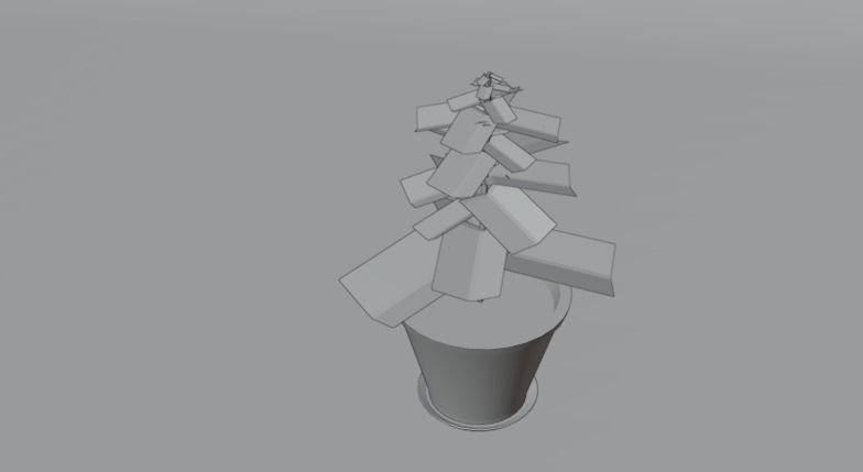 Pot And Plant Free low-poly 3D model_8