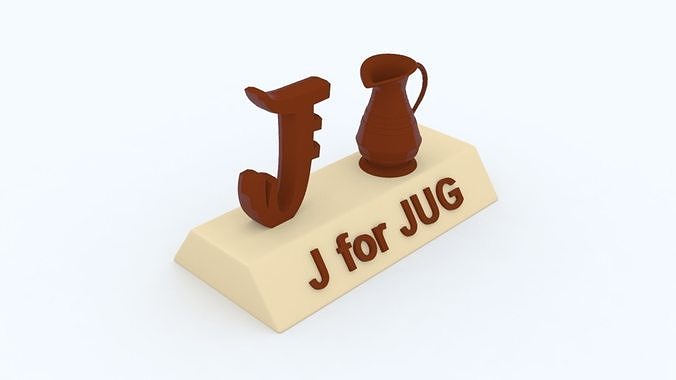 J for Jug 3D print model