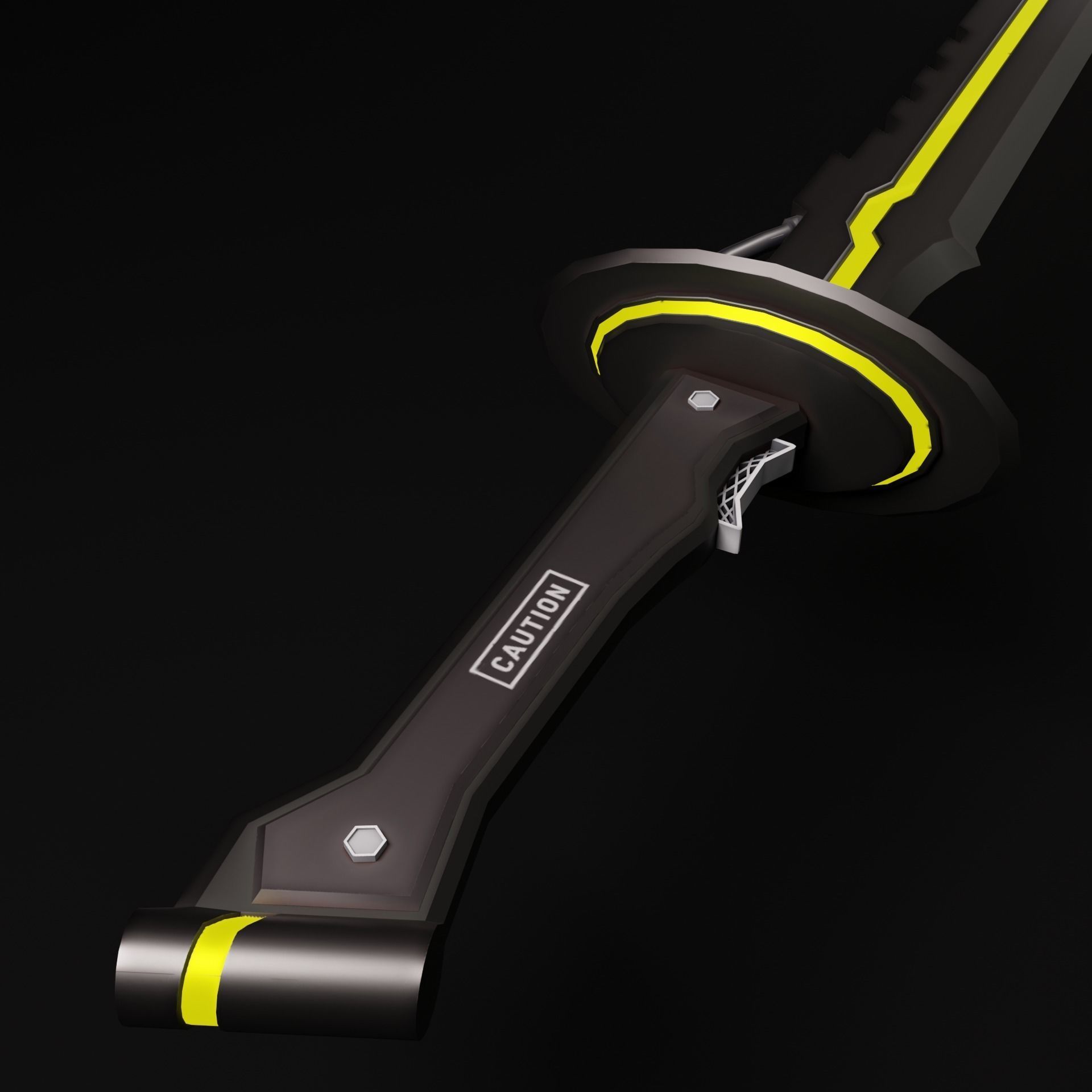 SCI - FI Katana Gameready Low-poly 3D model_5