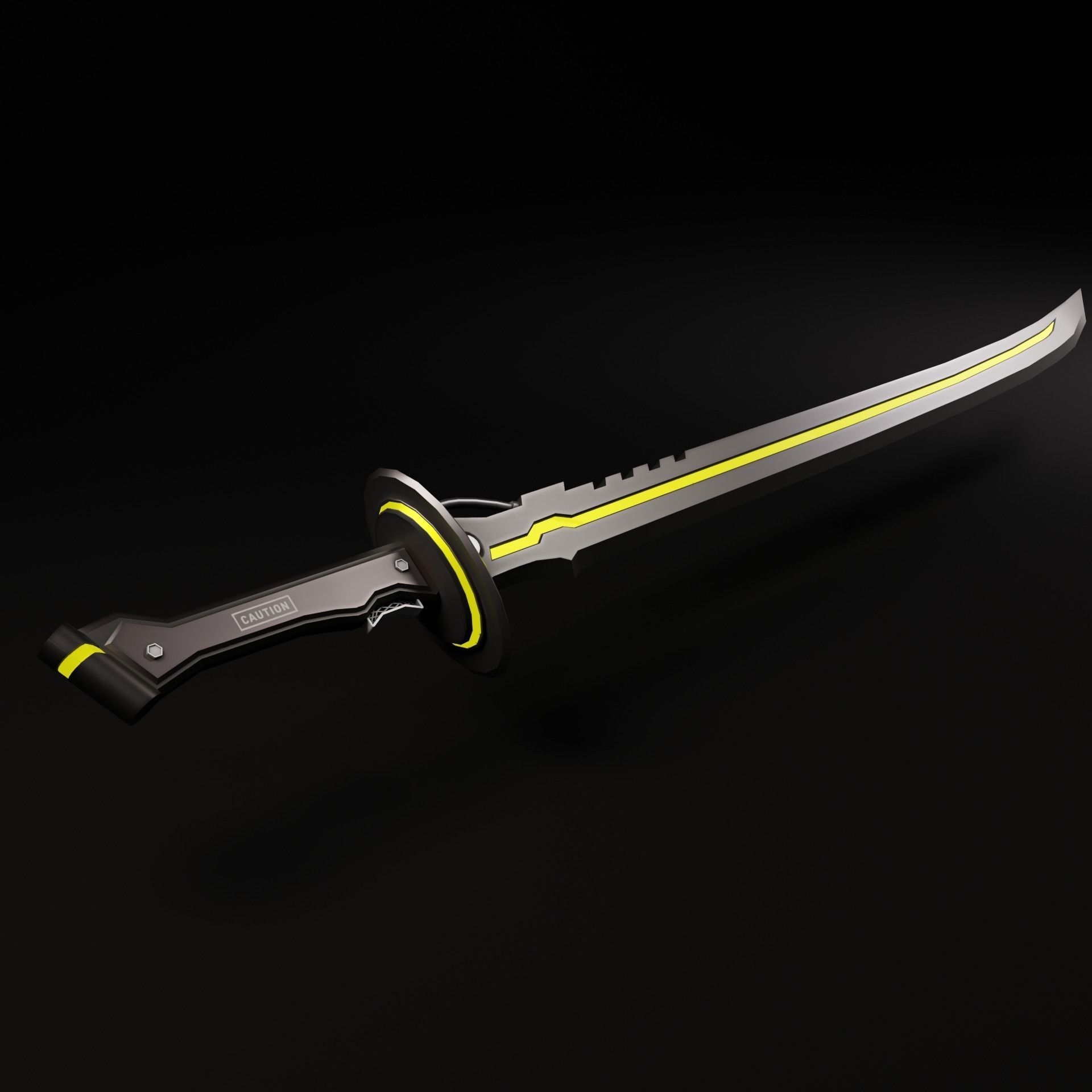 SCI - FI Katana Gameready Low-poly 3D model_6
