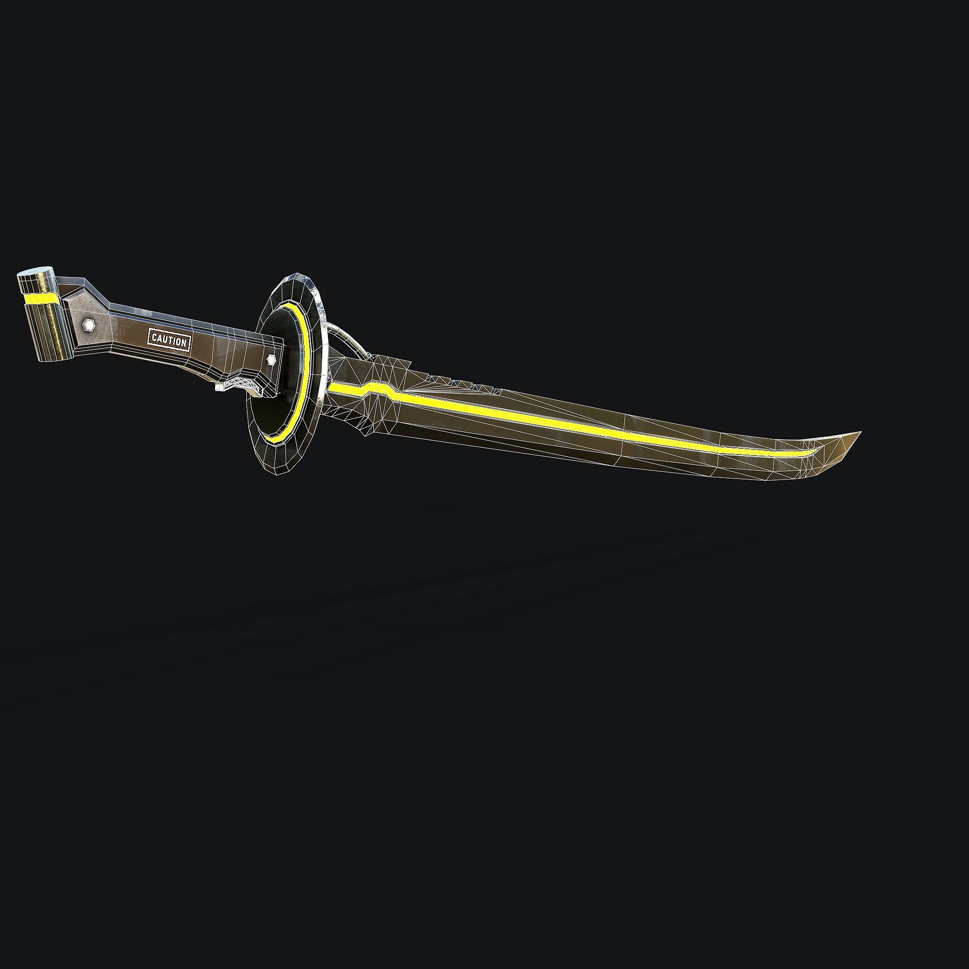 SCI - FI Katana Gameready Low-poly 3D model_12