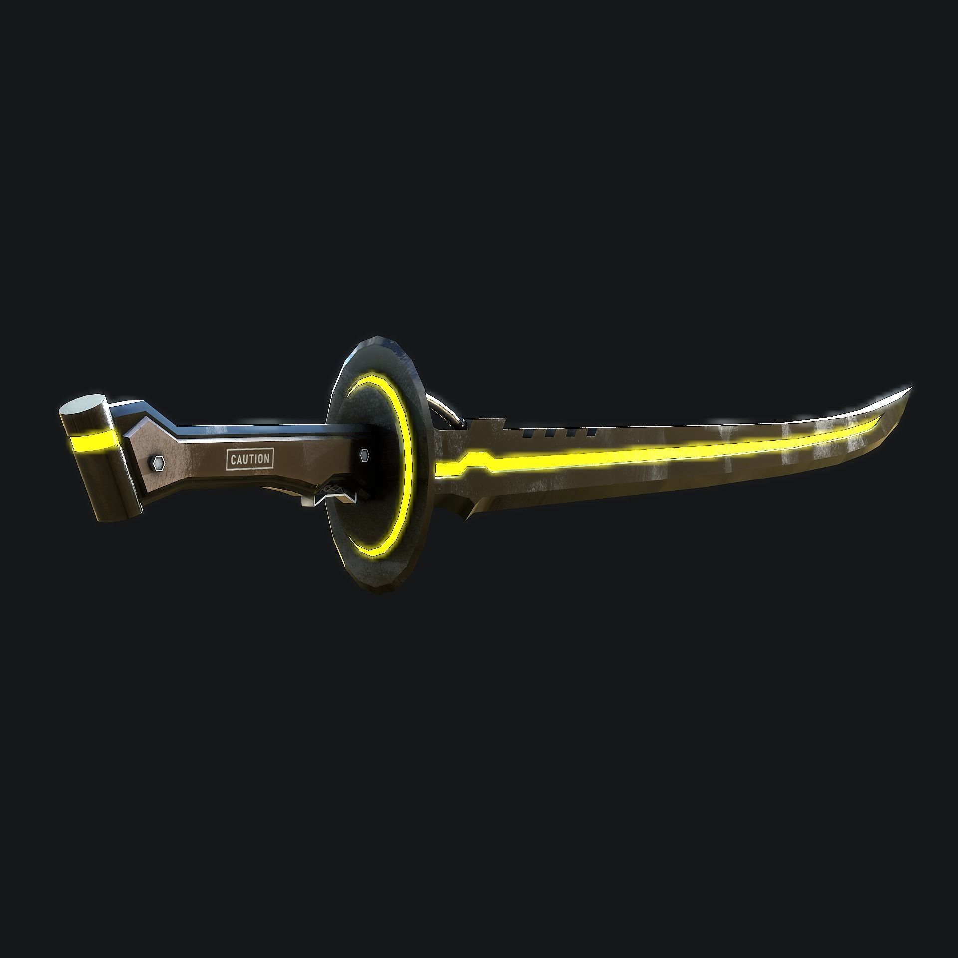 SCI - FI Katana Gameready Low-poly 3D model_7