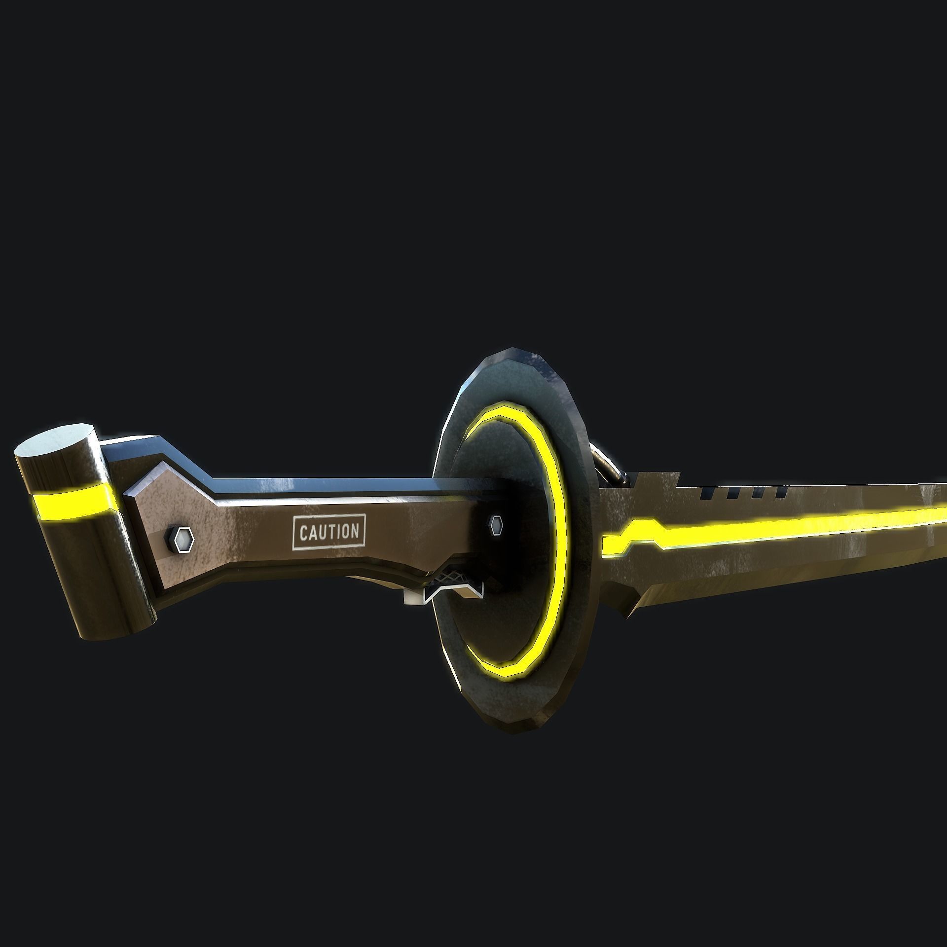 SCI - FI Katana Gameready Low-poly 3D model_8