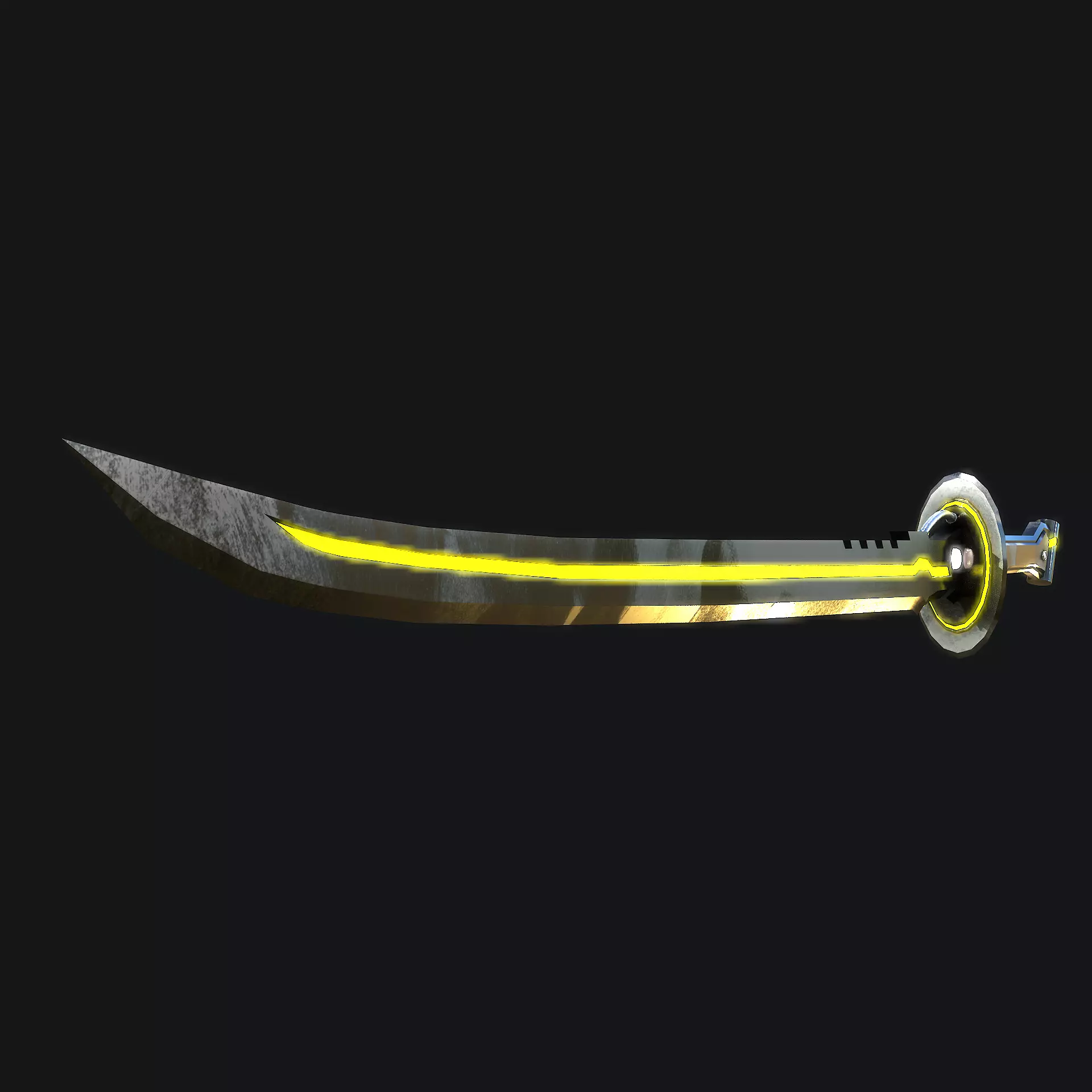 SCI - FI Katana Gameready Low-poly 3D model_0