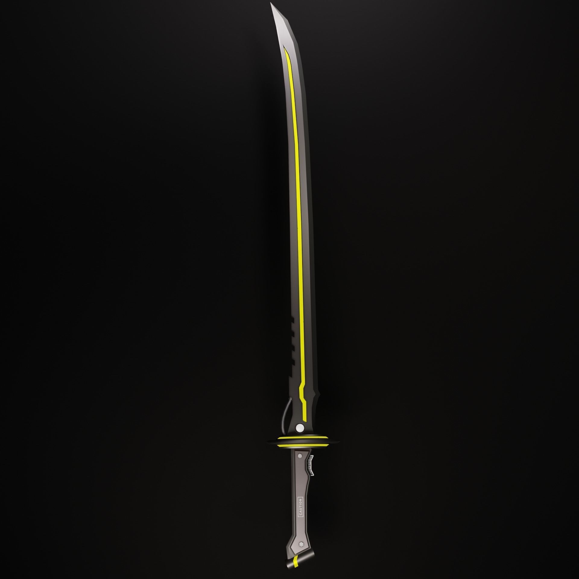 SCI - FI Katana Gameready Low-poly 3D model_4