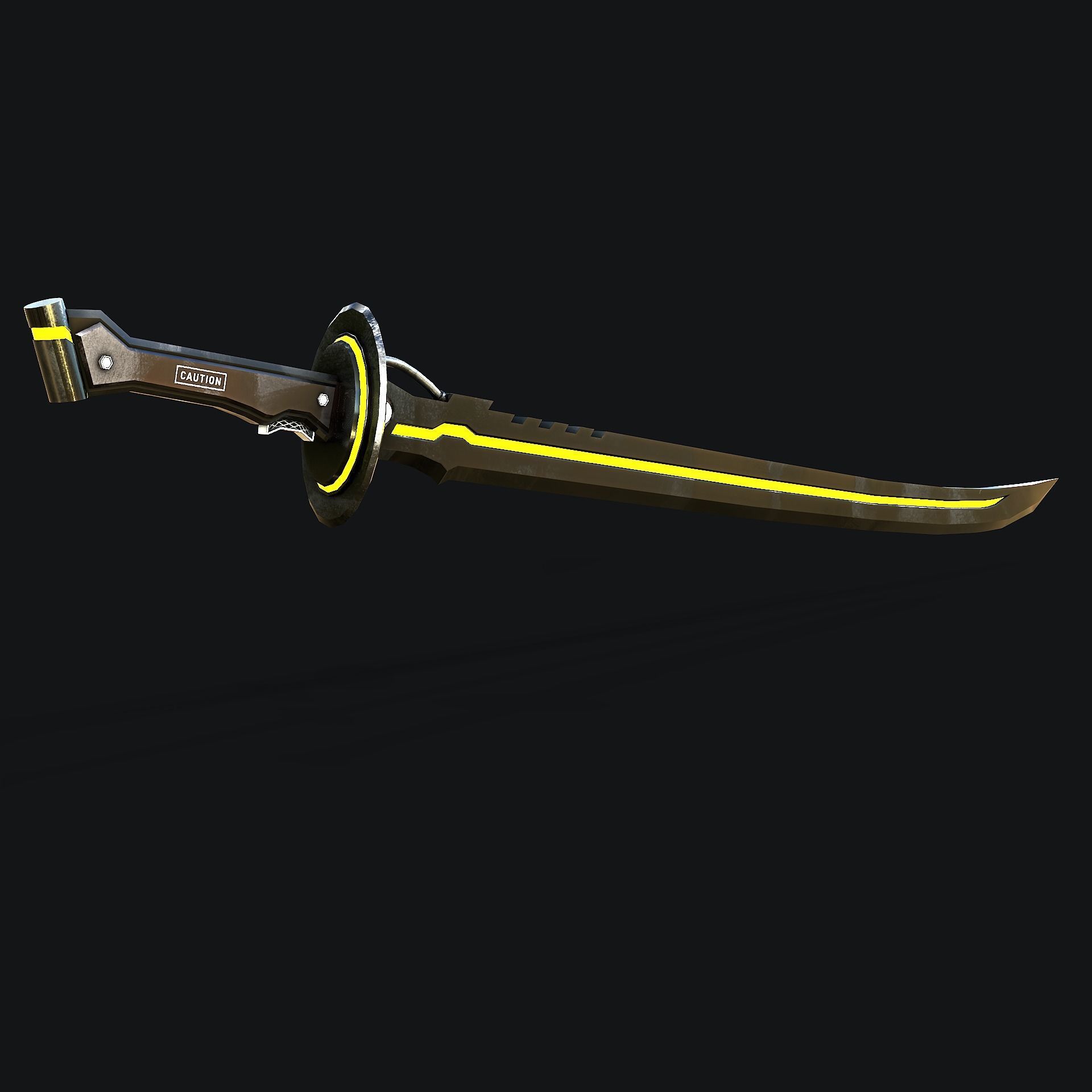 SCI - FI Katana Gameready Low-poly 3D model_2