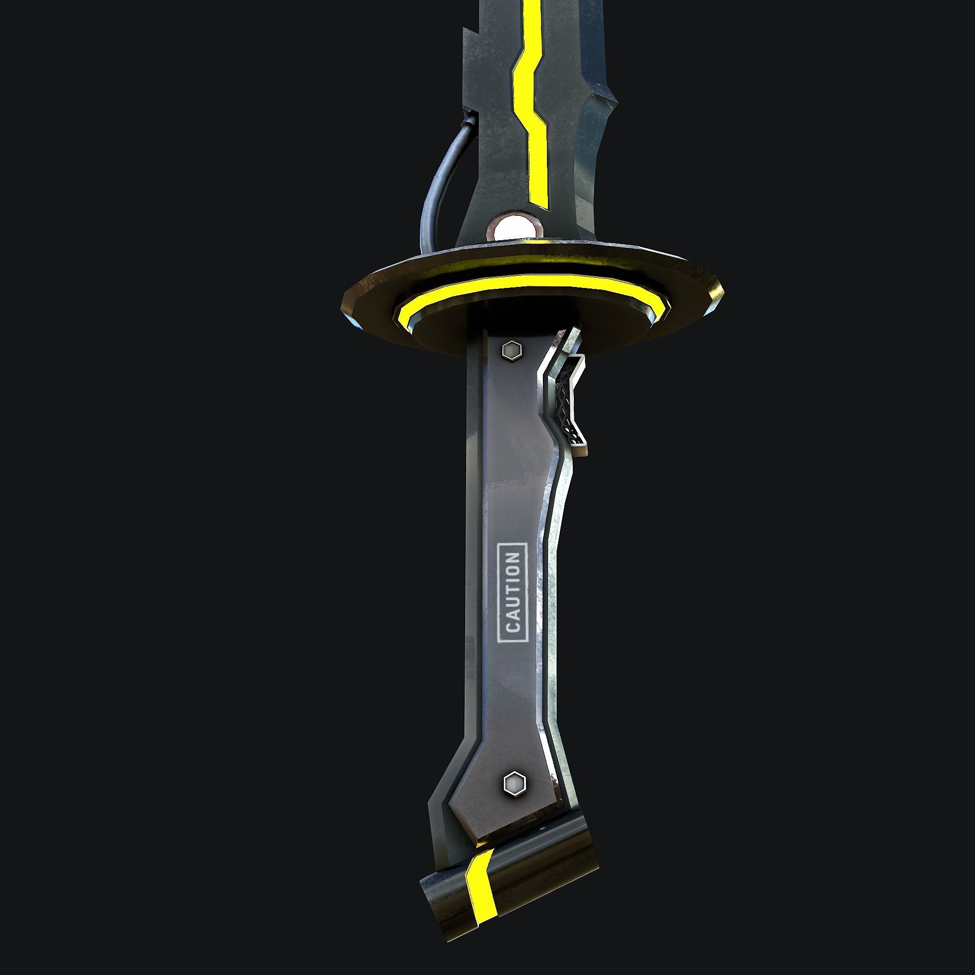 SCI - FI Katana Gameready Low-poly 3D model_10