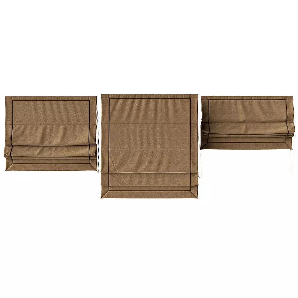 Curtain three roman shades 3D model