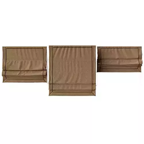 Curtain three roman shades