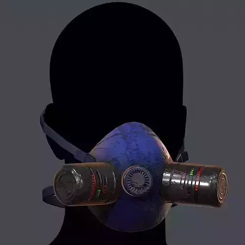 Gas mask helmet 3d model scifi Low-poly 