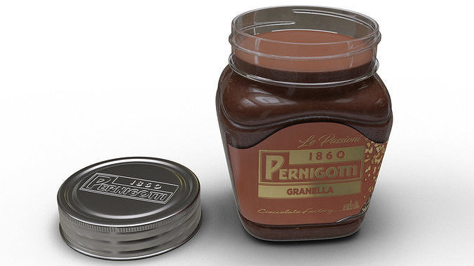 Pernigotti Chocolate Spread Jar 3D model 7
